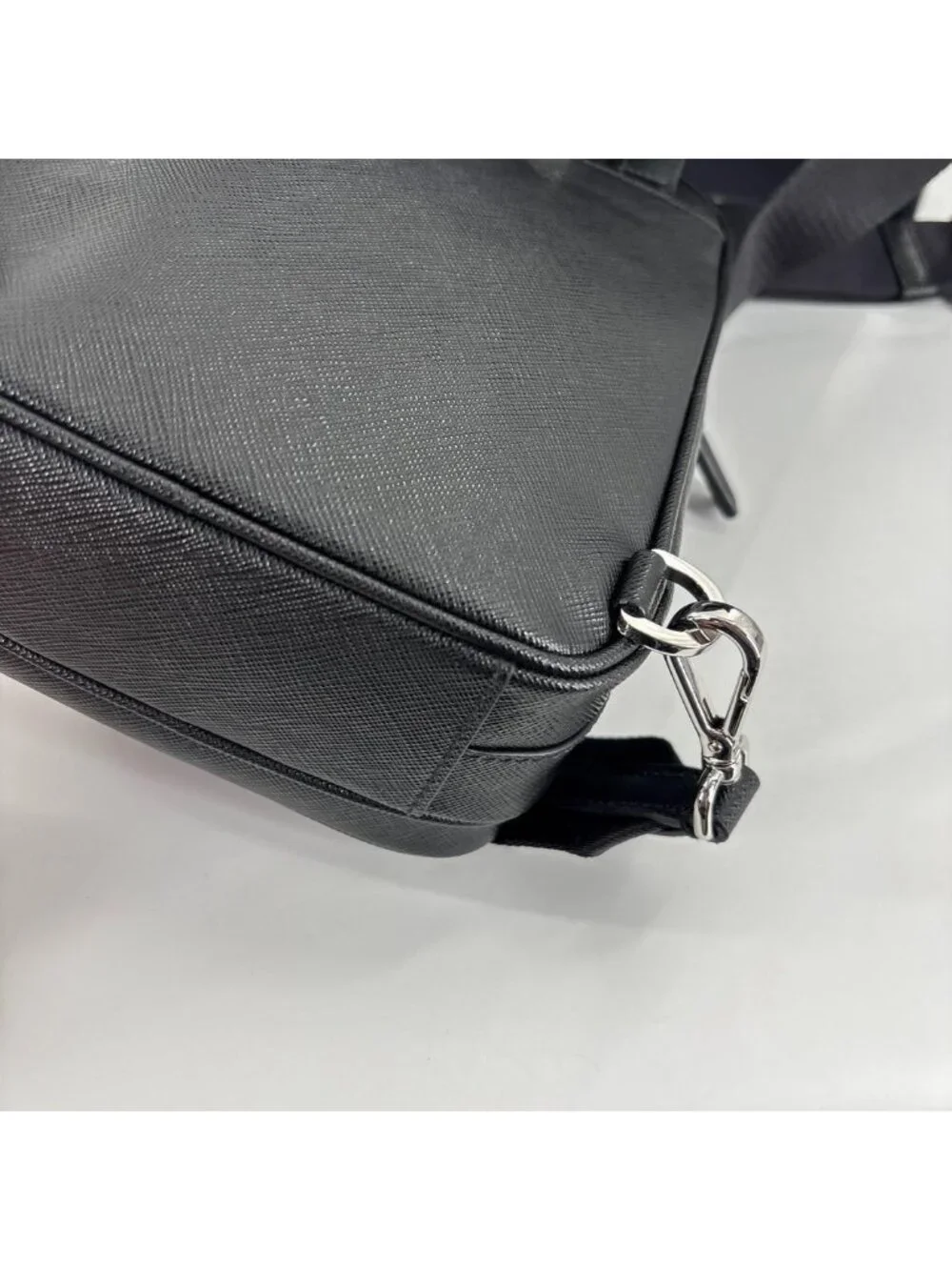 Prada Saffiano Leather Shoulder Bag Black